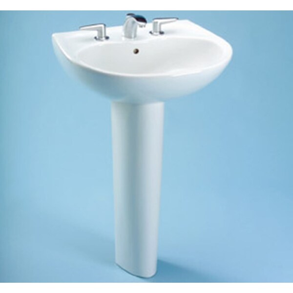 Lavatory and Pedestal w/Sngl Hole, White